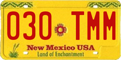 NM license plate 030TMM