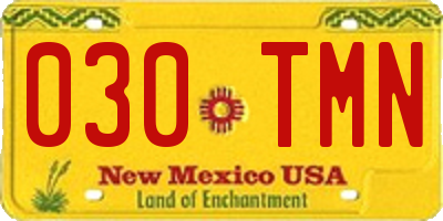 NM license plate 030TMN