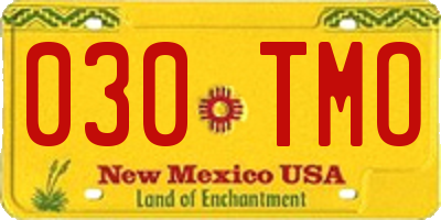 NM license plate 030TMO