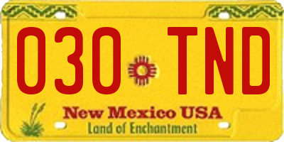NM license plate 030TND