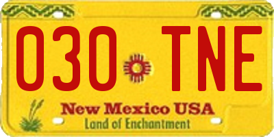 NM license plate 030TNE