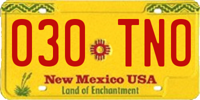 NM license plate 030TNO