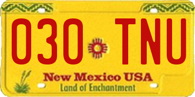 NM license plate 030TNU