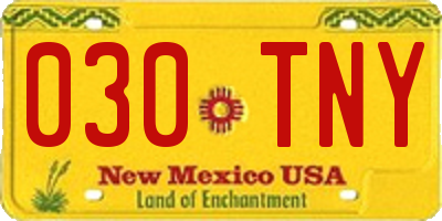 NM license plate 030TNY