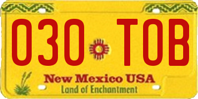 NM license plate 030TOB