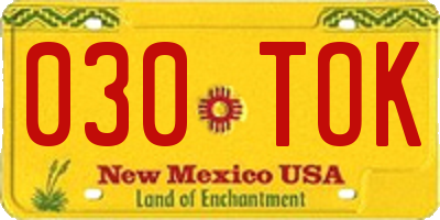 NM license plate 030TOK