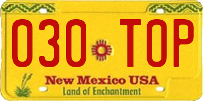 NM license plate 030TOP