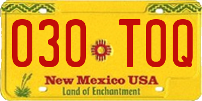 NM license plate 030TOQ
