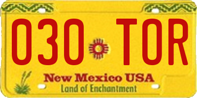 NM license plate 030TOR