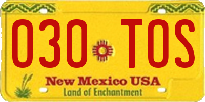 NM license plate 030TOS