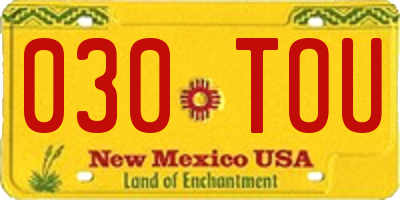 NM license plate 030TOU