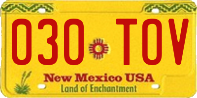 NM license plate 030TOV