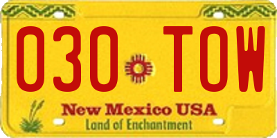 NM license plate 030TOW