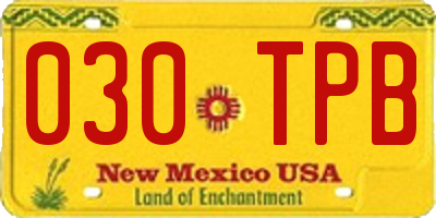 NM license plate 030TPB