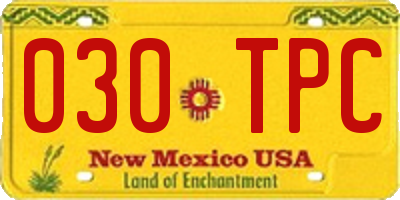 NM license plate 030TPC