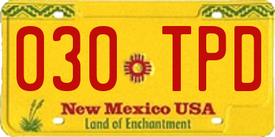 NM license plate 030TPD