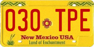 NM license plate 030TPE