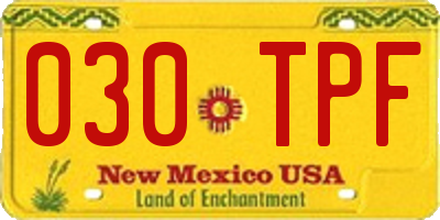 NM license plate 030TPF