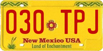 NM license plate 030TPJ