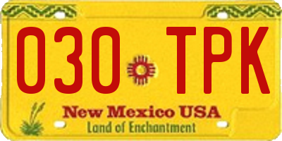 NM license plate 030TPK