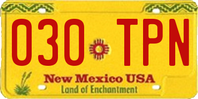 NM license plate 030TPN