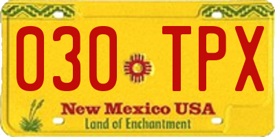 NM license plate 030TPX
