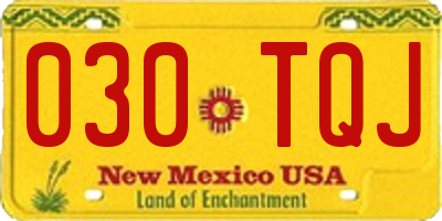NM license plate 030TQJ