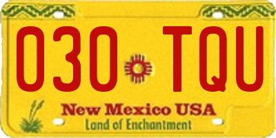 NM license plate 030TQU