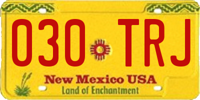 NM license plate 030TRJ