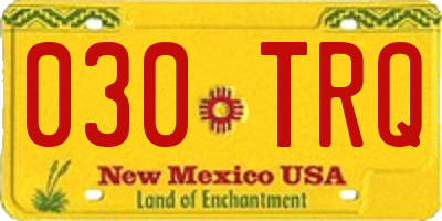 NM license plate 030TRQ
