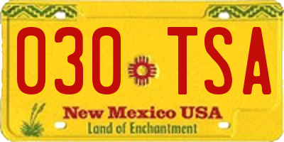 NM license plate 030TSA