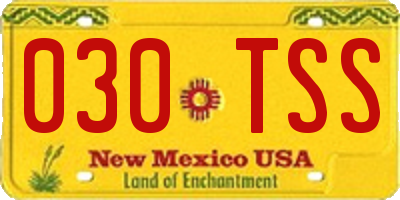 NM license plate 030TSS