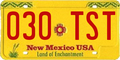 NM license plate 030TST