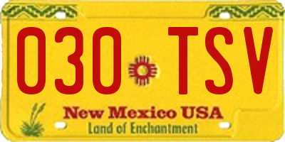 NM license plate 030TSV