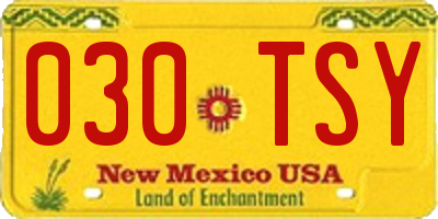 NM license plate 030TSY