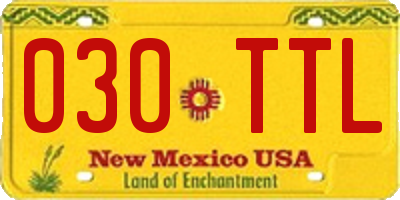 NM license plate 030TTL