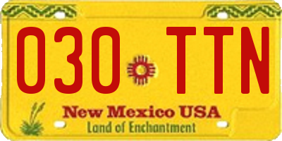 NM license plate 030TTN