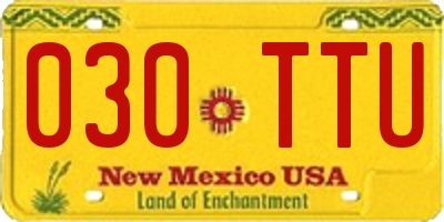 NM license plate 030TTU