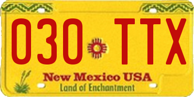 NM license plate 030TTX