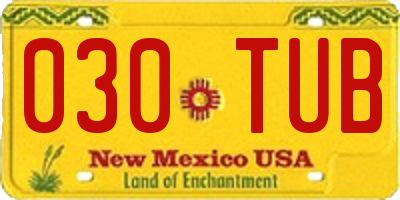 NM license plate 030TUB
