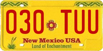NM license plate 030TUU