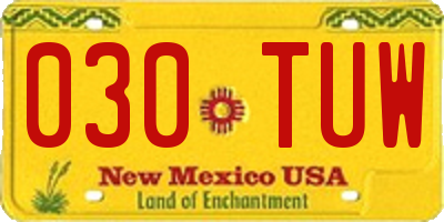 NM license plate 030TUW