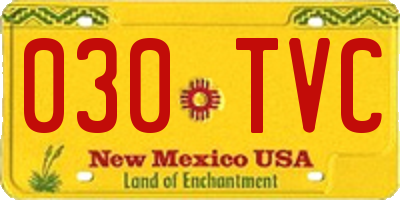 NM license plate 030TVC
