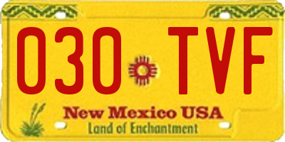 NM license plate 030TVF