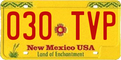 NM license plate 030TVP