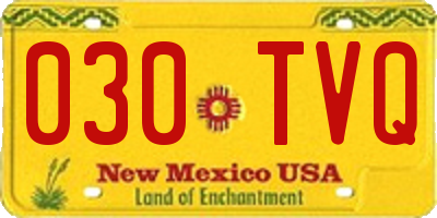 NM license plate 030TVQ