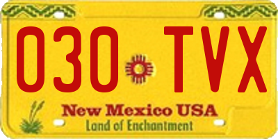 NM license plate 030TVX