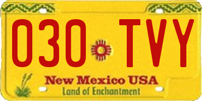 NM license plate 030TVY