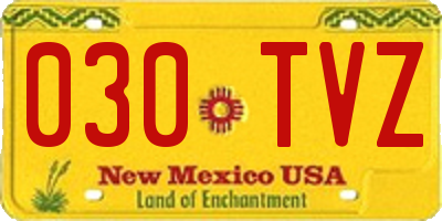 NM license plate 030TVZ