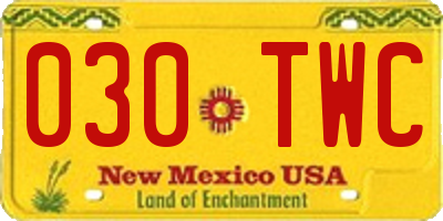 NM license plate 030TWC